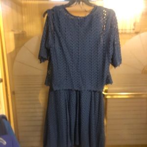 Robbie Bee Jacket Dress- Navy Blue Eyelet, mother of the bride